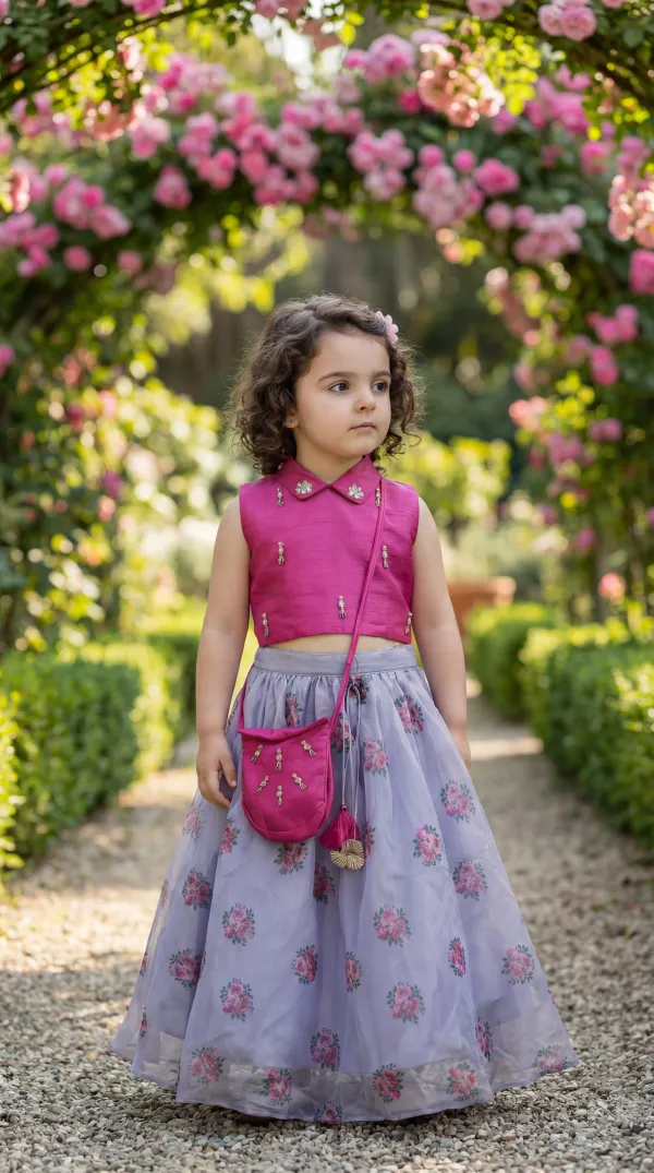 Deep_Magenta_Premium_Premium_Silk_&_Soft_Net_&_Cotton_Lining_Girls_Lehenga_Set_With_Potli_Bag_For_Girls