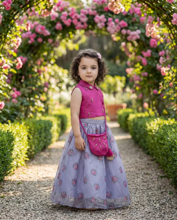 Deep_Magenta_Premium_Premium_Silk_&_Soft_Net_&_Cotton_Lining_Girls_Lehenga_Set_With_Potli_Bag_For_Girls