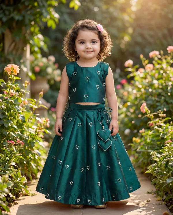 Teal_Green_Premium_Premium_Soft_Silk_&_Butter_Crepe_Girls_Lehenga_Set_For_Girls