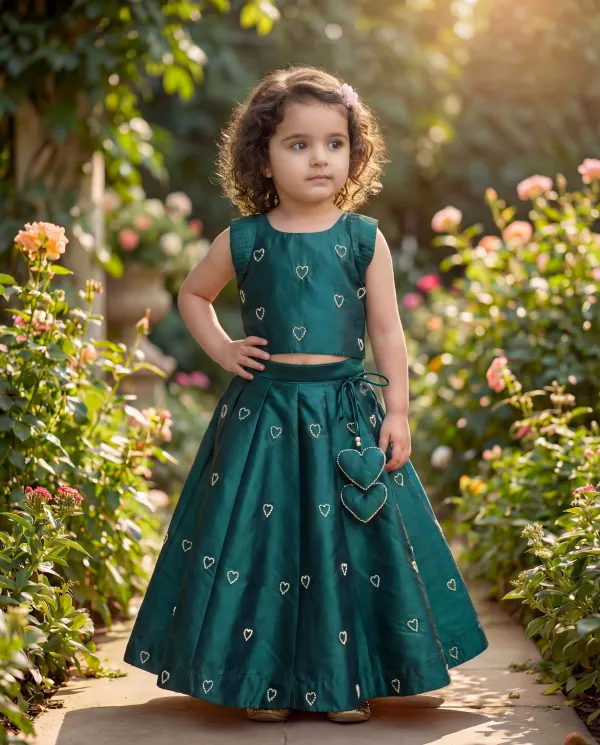 Teal_Green_Premium_Premium_Soft_Silk_&_Butter_Crepe_Girls_Lehenga_Set_For_Girls
