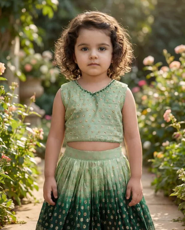 Mint_Green_&_Deep_Green_Premium_Premium_Soft_Silk_&_Cotton_Lining_Girls_Lehenga_Set_For_Girls