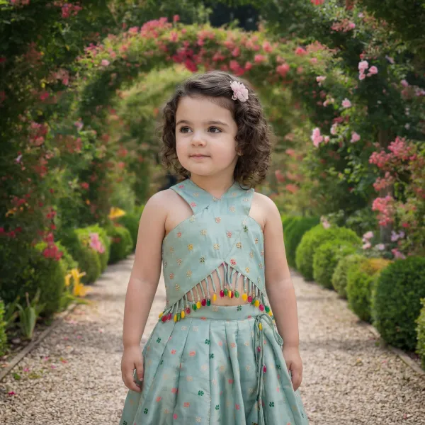 Mint_Green_Premium_Premium_Silk_Girls_Lehenga_Set_For_Girls