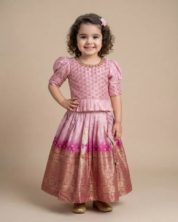 Pastel_Pink_Premium_Premium_Soft_Silk_&_Cotton_Lining_Girls_Lehenga_Set_For_Girls