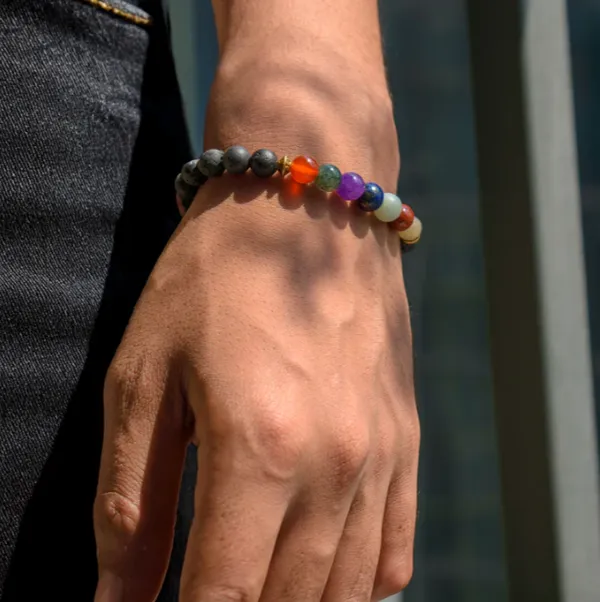 7_Chakra_Lava_Elasticated_Slip-On_Bracelet
