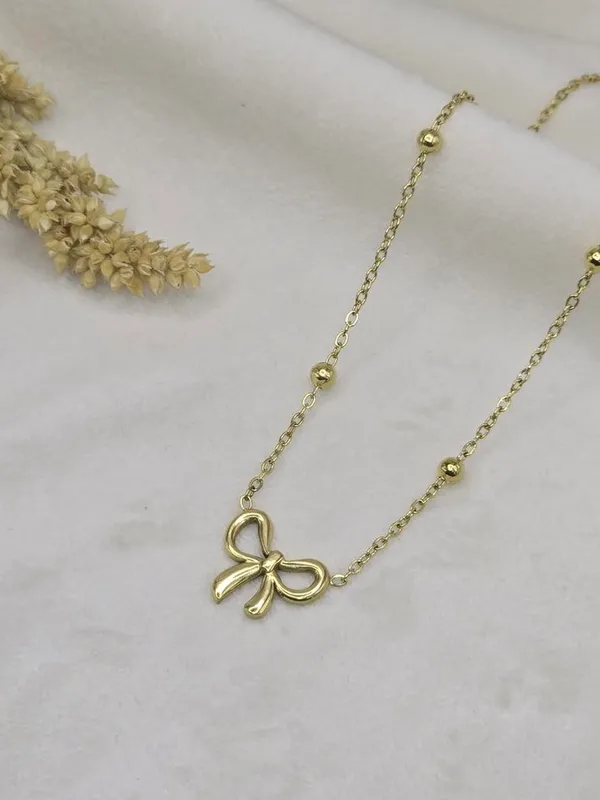 Golden_Premium_Qualtity_Bow_Necklace_For_Women