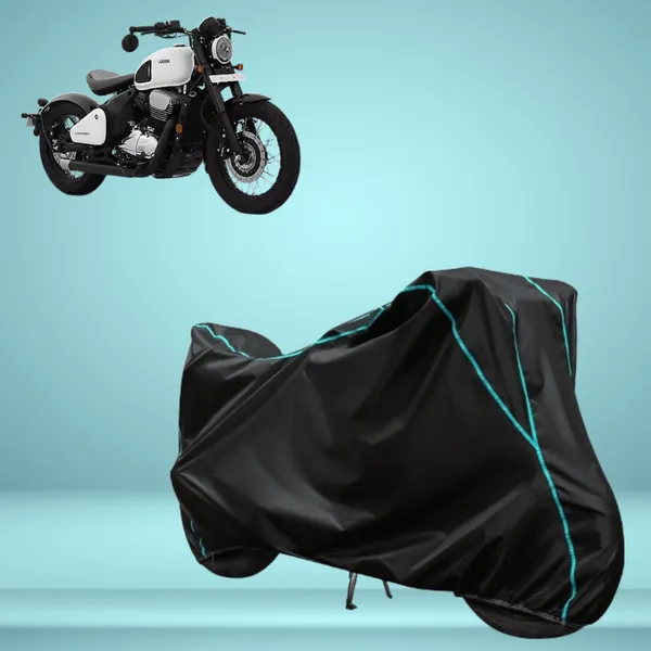Stylish_Black_Water_Resistant_Dustproof_UV_&_Heat_Resistant_Multicolor_Piping_Bike_Scooter_Scooty_Cover_Compatible_with_Jawa_42_Bobber