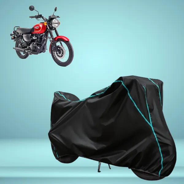 Stylish_Black_Water_Resistant_Dustproof_UV_&_Heat_Resistant_Multicolor_Piping_Bike_Scooter_Scooty_Cover_Compatible_with_Kawasaki_W175