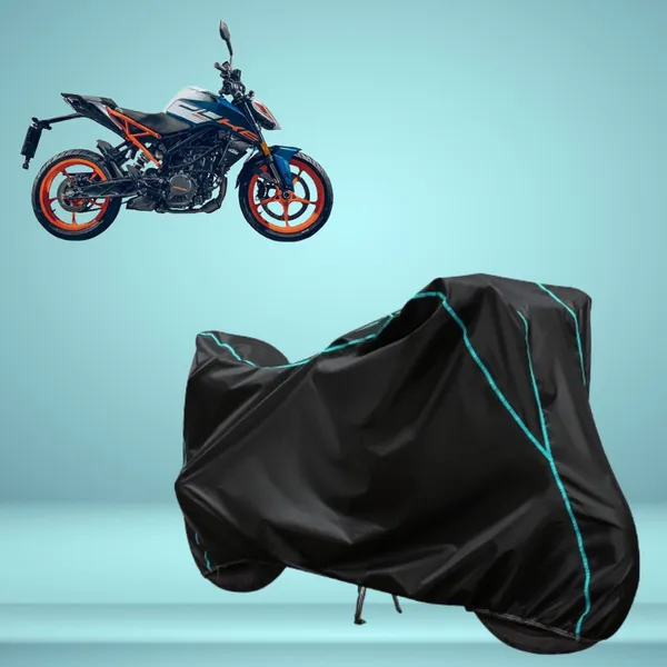Stylish_Black_Water_Resistant_Dustproof_UV_&_Heat_Resistant_Multicolor_Piping_Bike_Scooter_Scooty_Cover_Compatible_with_KTM_160_Duke