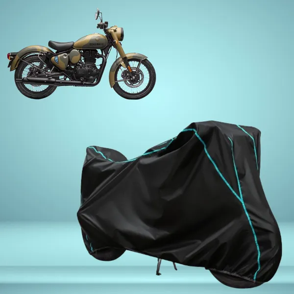 Stylish_Black_Water_Resistant_Dustproof_UV_&_Heat_Resistant_Multicolor_Piping_Bike_Scooter_Scooty_Cover_Compatible_with_Royal_Enfield_Classic_350