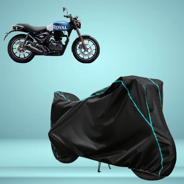 Stylish_Black_Water_Resistant_Dustproof_UV_&_Heat_Resistant_Multicolor_Piping_Bike_Scooter_Scooty_Cover_Compatible_with_Royal_Enfield_Hunter_350