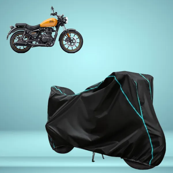 Stylish_Black_Water_Resistant_Dustproof_UV_&_Heat_Resistant_Multicolor_Piping_Bike_Scooter_Scooty_Cover_Compatible_with_Royal_Enfield_Meteor_350