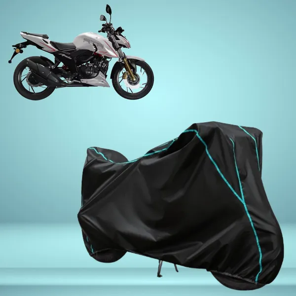 TVS_Apache_RTR_200_4V_Stylish_Black_Water_Resistant_Dustproof_UV_&_Heat_Resistant_Multicolor_Piping_Bike_Scooter_Scooty_Cover_Compatible
