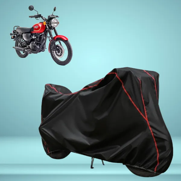 Stylish_Black_Water_Resistant_Dustproof_UV_&_Heat_Resistant_Multicolor_Piping_Bike_Scooter_Scooty_Cover_Compatible_with_Kawasaki_W175