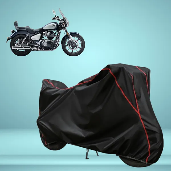 Stylish_Black_Water_Resistant_Dustproof_UV_&_Heat_Resistant_Multicolor_Piping_Bike_Scooter_Scooty_Cover_Compatible_with_Royal_Enfield_Super_Meteor_650