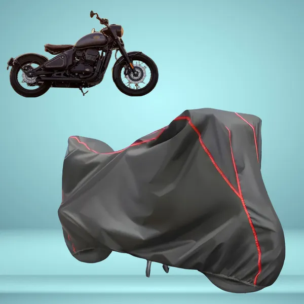 Stylish_Grey_Water_Resistant_Dustproof_UV_&_Heat_Resistant_Multicolor_Piping_Bike_Scooter_Scooty_Cover_Compatible_with_Jawa_Perak