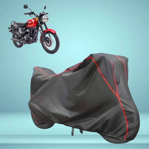 Stylish_Grey_Water_Resistant_Dustproof_UV_&_Heat_Resistant_Multicolor_Piping_Bike_Scooter_Scooty_Cover_Compatible_with_Kawasaki_W175