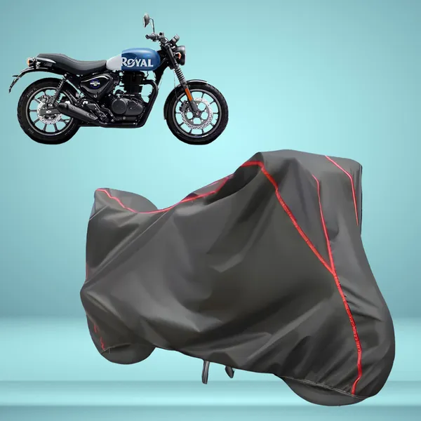 Stylish_Grey_Water_Resistant_Dustproof_UV_&_Heat_Resistant_Multicolor_Piping_Bike_Scooter_Scooty_Cover_Compatible_with_Royal_Enfield_Hunter_350