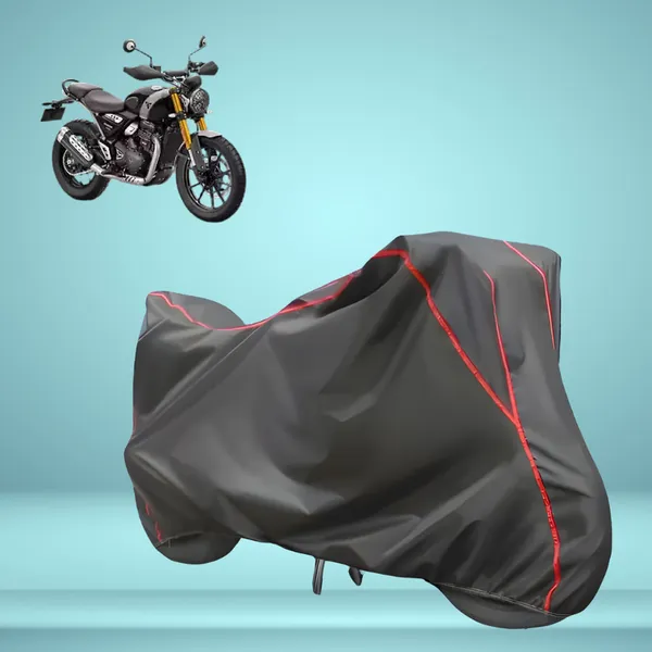 Stylish_Grey_Water_Resistant_Dustproof_UV_&_Heat_Resistant_Multicolor_Piping_Bike_Scooter_Scooty_Cover_Compatible_with_Triumph_Scrambler_400_X