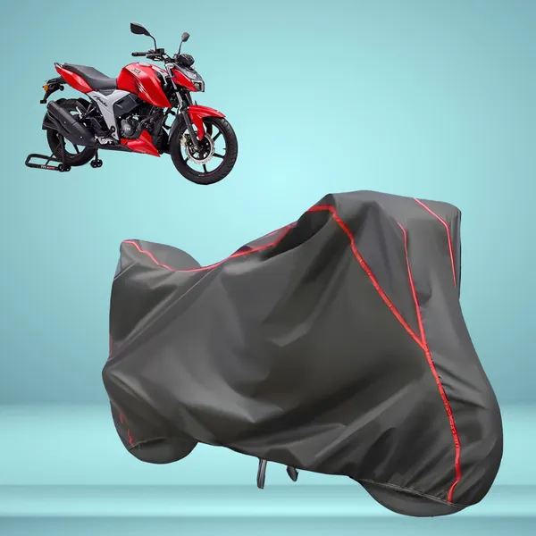 Stylish_Grey_Water_Resistant_Dustproof_UV_&_Heat_Resistant_Multicolor_Piping_Bike_Scooter_Scooty_Cover_Compatible_with_TVS_Apache_RTR_160_4V