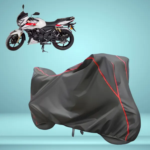 TVS_Apache_RTR_180_Stylish_Grey_Water_Resistant_Dustproof_UV_&_Heat_Resistant_Multicolor_Piping_Bike_Scooter_Scooty_Cover_Compatible