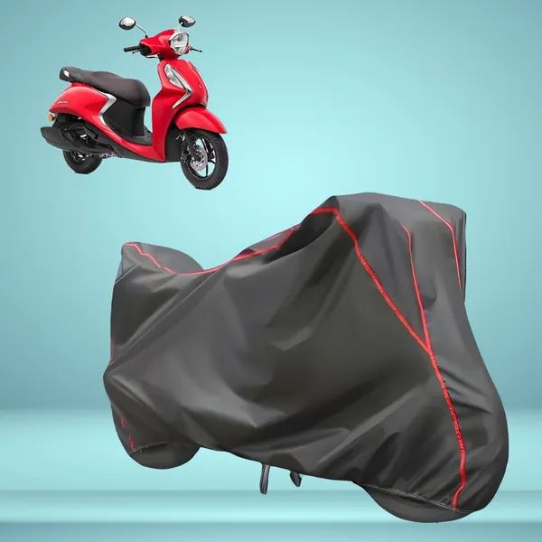 Stylish_Grey_Water_Resistant_Dustproof_UV_&_Heat_Resistant_Multicolor_Piping_Bike_Scooter_Scooty_Cover_Compatible_with_Yamaha_Fascino_125