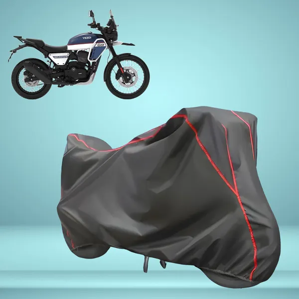 Stylish_Grey_Water_Resistant_Dustproof_UV_&_Heat_Resistant_Multicolor_Piping_Bike_Scooter_Scooty_Cover_Compatible_with_Yezdi_Adventure