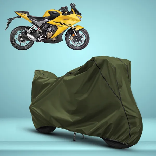 Stylish_Olive_Green_Water_Resistant_Dustproof_UV_&_Heat_Resistant_Multicolor_Piping_Bike_Scooter_Scooty_Cover_Compatible_with_Hero_Karizma_XMR