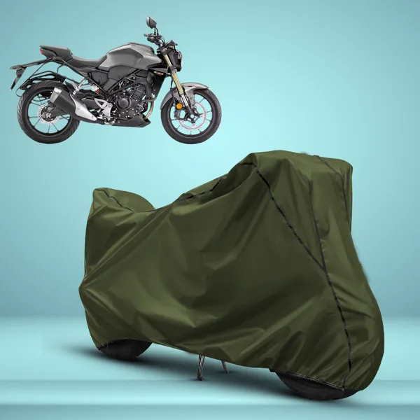 Stylish_Olive_Green_Water_Resistant_Dustproof_UV_&_Heat_Resistant_Multicolor_Piping_Bike_Scooter_Scooty_Cover_Compatible_with_Honda_CB300R