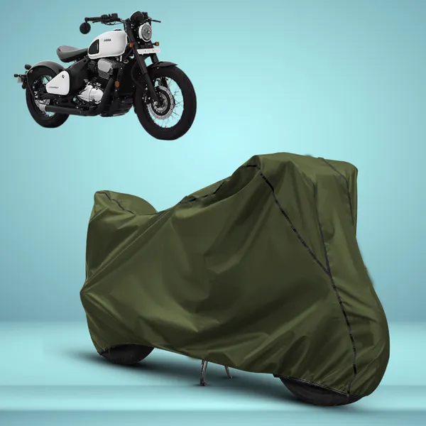 Stylish_Olive_Green_Water_Resistant_Dustproof_UV_&_Heat_Resistant_Multicolor_Piping_Bike_Scooter_Scooty_Cover_Compatible_with_Jawa_42_Bobber