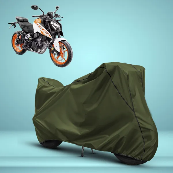 Stylish_Olive_Green_Water_Resistant_Dustproof_UV_&_Heat_Resistant_Multicolor_Piping_Bike_Scooter_Scooty_Cover_Compatible_with_KTM_250_Duke