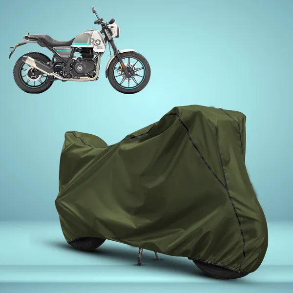 Stylish_Olive_Green_Water_Resistant_Dustproof_UV_&_Heat_Resistant_Multicolor_Piping_Bike_Scooter_Scooty_Cover_Compatible_with_Royal_Enfield_Scram_440