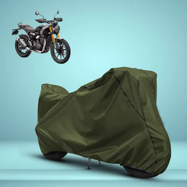 Stylish_Olive_Green_Water_Resistant_Dustproof_UV_&_Heat_Resistant_Multicolor_Piping_Bike_Scooter_Scooty_Cover_Compatible_with_Triumph_Scrambler_400_X