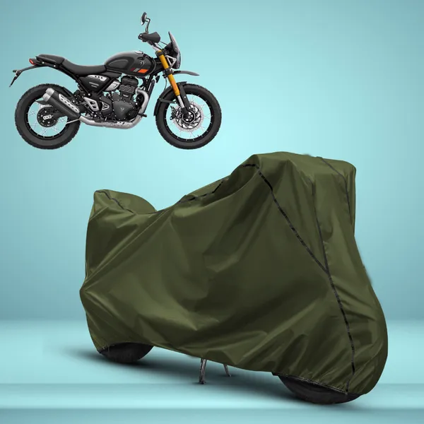 Stylish_Olive_Green_Water_Resistant_Dustproof_UV_&_Heat_Resistant_Multicolor_Piping_Bike_Scooter_Scooty_Cover_Compatible_with_Triumph_Scrambler_400_XC