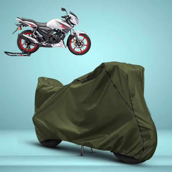 Stylish_Olive_Green_Water_Resistant_Dustproof_UV_&_Heat_Resistant_Multicolor_Piping_Bike_Scooter_Scooty_Cover_Compatible_with_TVS_Apache_RTR_160