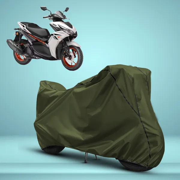Stylish_Olive_Green_Water_Resistant_Dustproof_UV_&_Heat_Resistant_Multicolor_Piping_Bike_Scooter_Scooty_Cover_Compatible_with_Yamaha_Aerox_155
