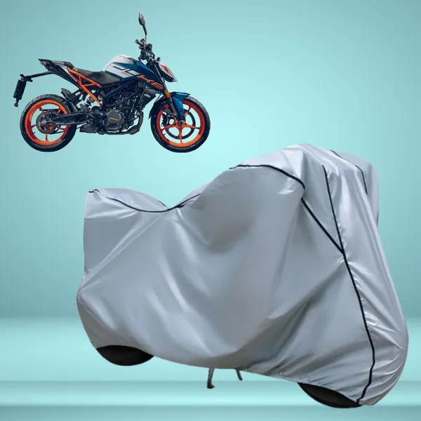 Stylish_Silver_Water_Resistant_Dustproof_UV_&_Heat_Resistant_Multicolor_Piping_Bike_Scooter_Scooty_Cover_Compatible_with_KTM_160_Duke