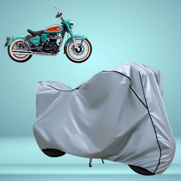 Stylish_Silver_Water_Resistant_Dustproof_UV_&_Heat_Resistant_Multicolor_Piping_Bike_Scooter_Scooty_Cover_Compatible_with_Royal_Enfield_Goan_Classic_350