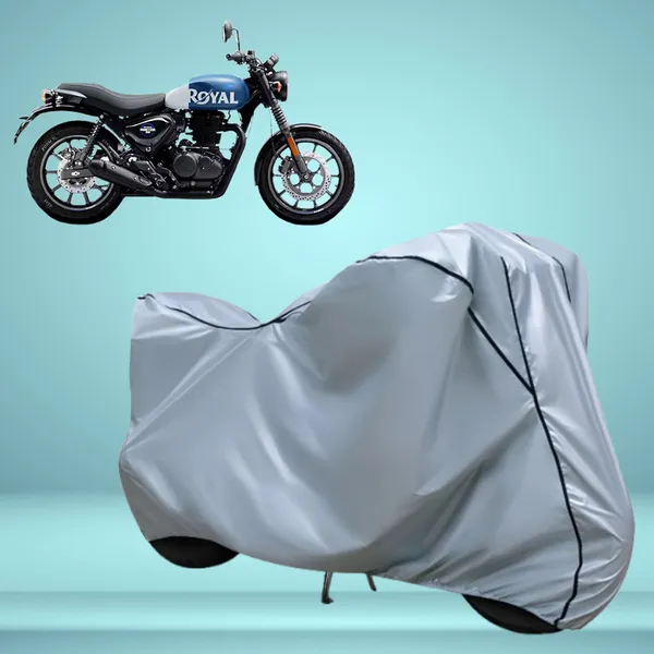 Stylish_Silver_Water_Resistant_Dustproof_UV_&_Heat_Resistant_Multicolor_Piping_Bike_Scooter_Scooty_Cover_Compatible_with_Royal_Enfield_Hunter_350