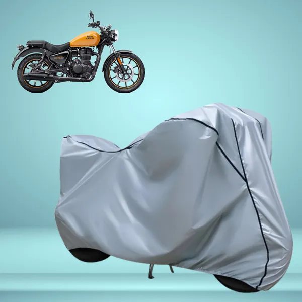 Stylish_Silver_Water_Resistant_Dustproof_UV_&_Heat_Resistant_Multicolor_Piping_Bike_Scooter_Scooty_Cover_Compatible_with_Royal_Enfield_Meteor_350