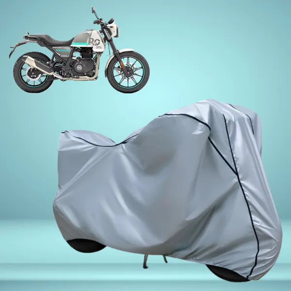 Stylish_Silver_Water_Resistant_Dustproof_UV_&_Heat_Resistant_Multicolor_Piping_Bike_Scooter_Scooty_Cover_Compatible_with_Royal_Enfield_Scram_440
