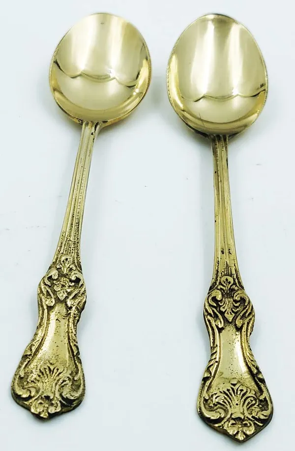 Golden_Desert_Spoon_In_Brass_For_Pooja_(Set_Of_2)