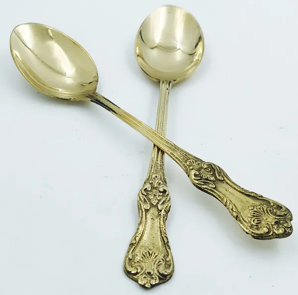 Golden_Desert_Spoon_In_Brass_For_Pooja_(Set_Of_2)