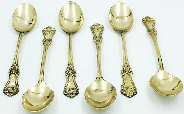 Golden_Pure_Brass_Dessert_Spoon_(7_Inch)_(Set_Of_6)