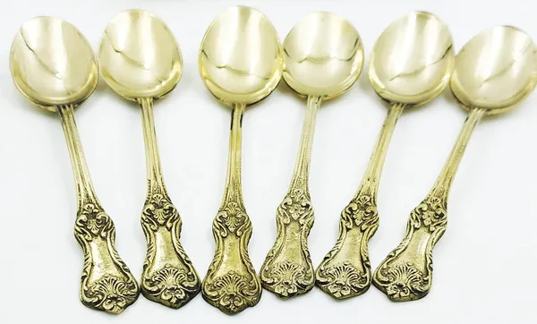 Golden_Pure_Brass_Dessert_Spoon_(7_Inch)_(Set_Of_6)