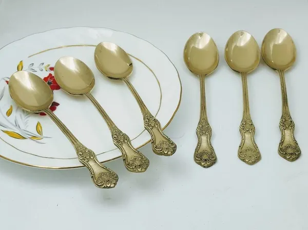 Golden_Pure_Brass_Dessert_Spoon_(7_Inch)_(Set_Of_6)