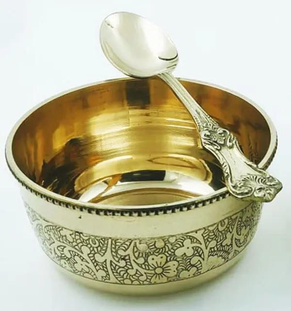Golden_Brass_Katori_And_Spoon_Set