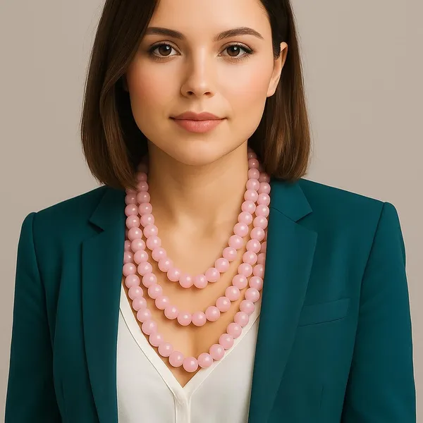 Baby_Pink_Three_Layer_Crystal_Beads_Necklace_For_Women_And_Girl