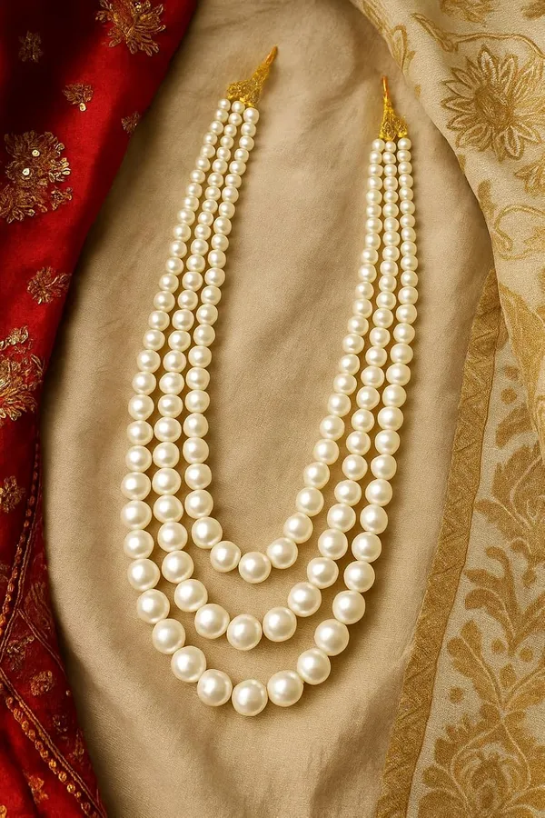 White_3-Layer_Pearl_Wedding_Mala_For_Men_And_Women
