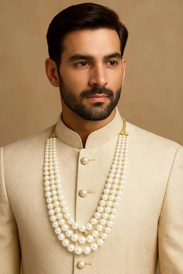 White_3-Layer_Pearl_Wedding_Mala_For_Men_And_Women
