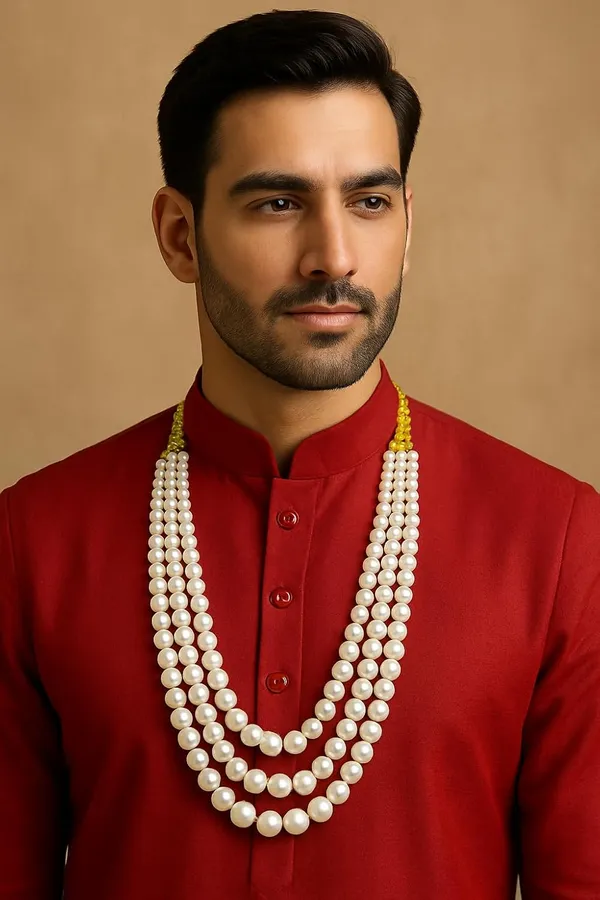 White_3-Layer_Pearl_Wedding_Mala_For_Men_And_Women